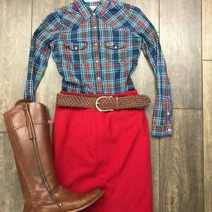 {Worthington} Red Pencil Skirt 2